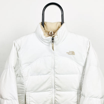 Retro The North Face Puffer Jacket Coat White XS