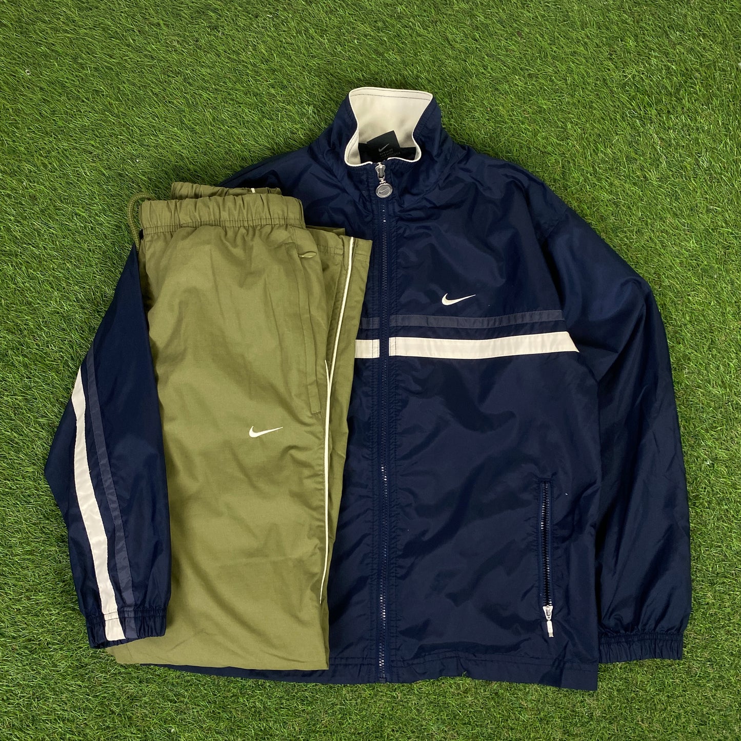 00s Nike Piping Jacket + Joggers Set Blue XS