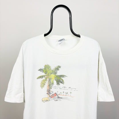 90s Palm Tree T-Shirt White XXL