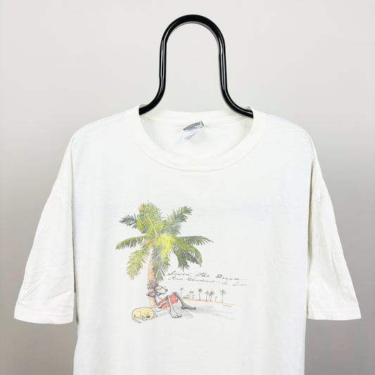 90s Palm Tree T-Shirt White XXL