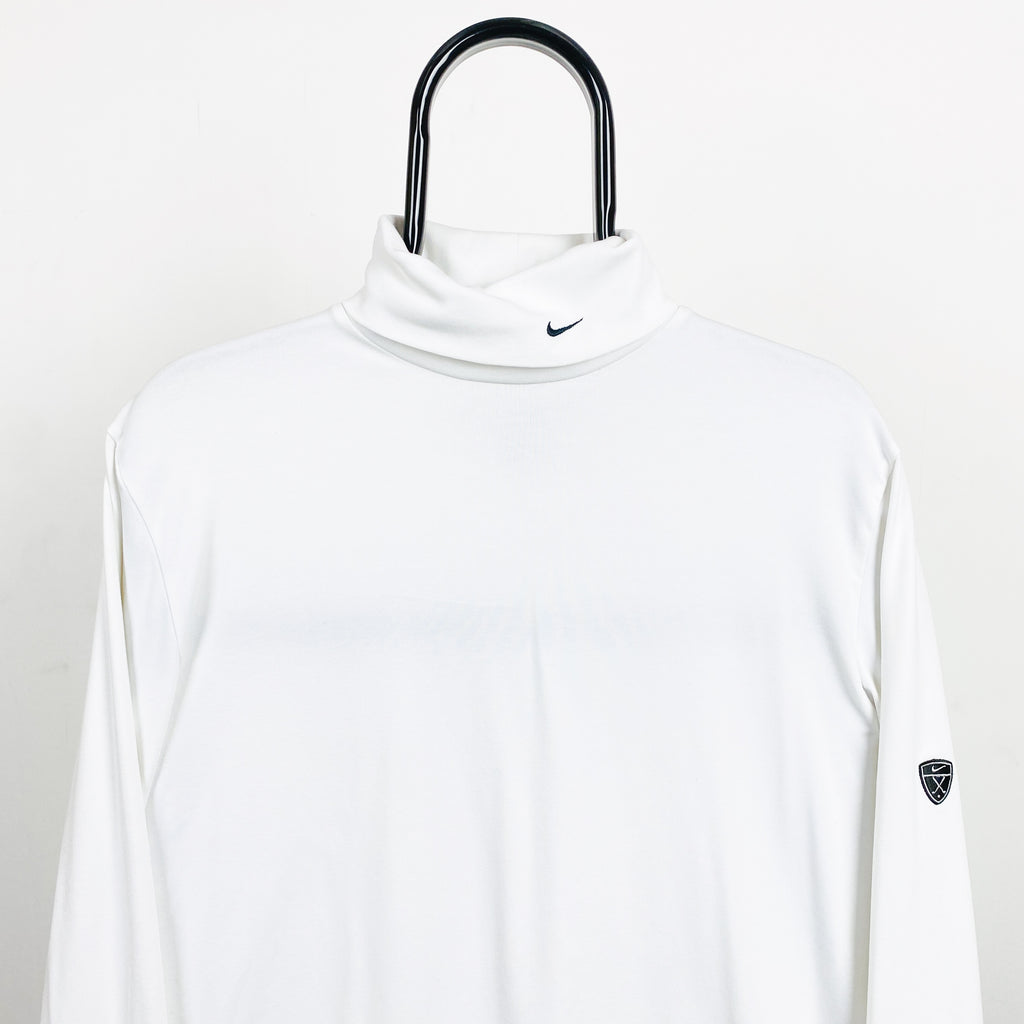 00s Nike Roll Neck Sweatshirt White Medium