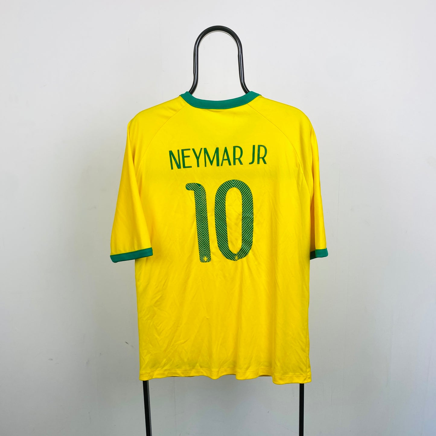 Retro Brazil Fan Style Football Shirt T-Shirt Yellow XL