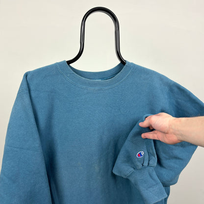 90s Champion Reverse Weave Sweatshirt Blue Large