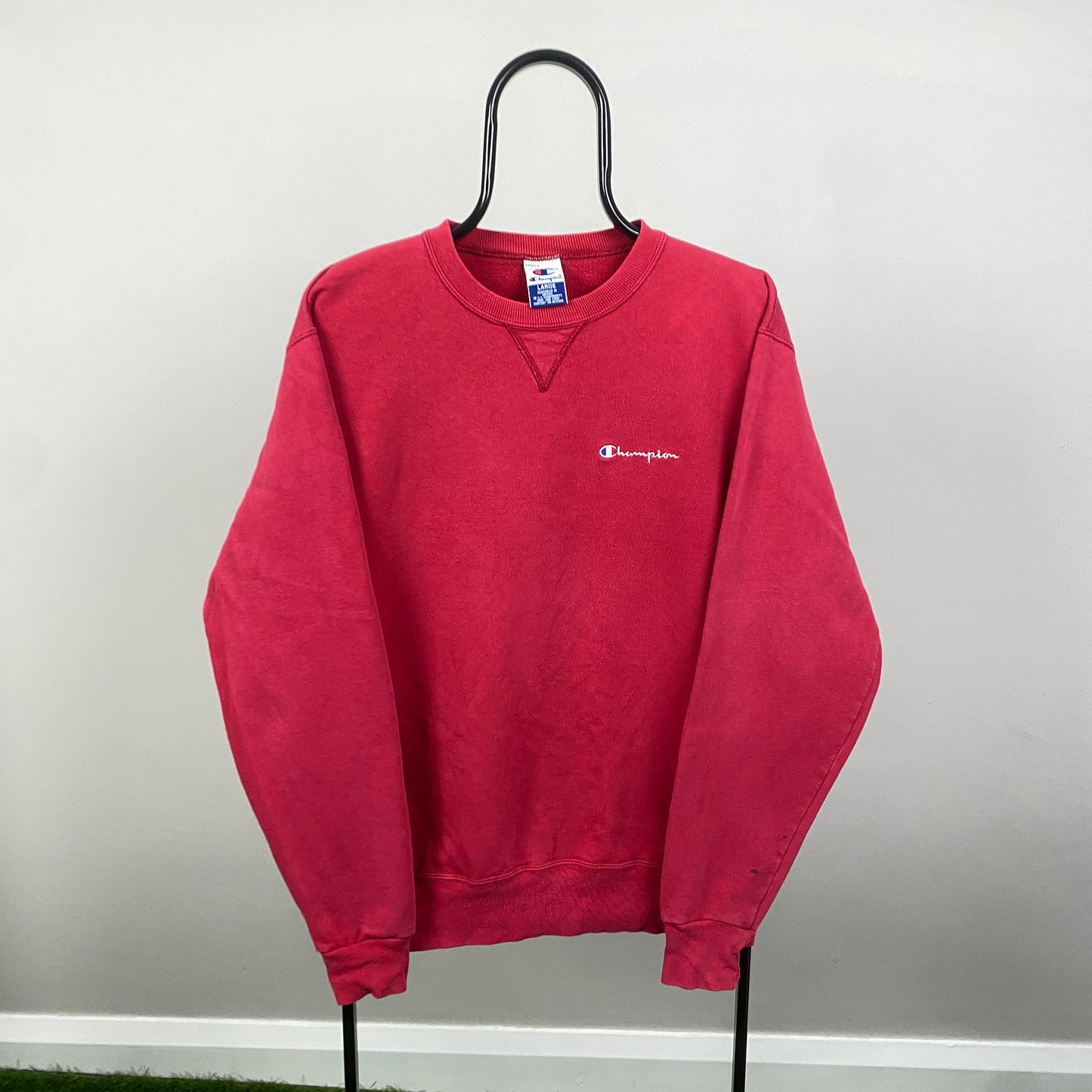 00s Champion Sweatshirt Red Large