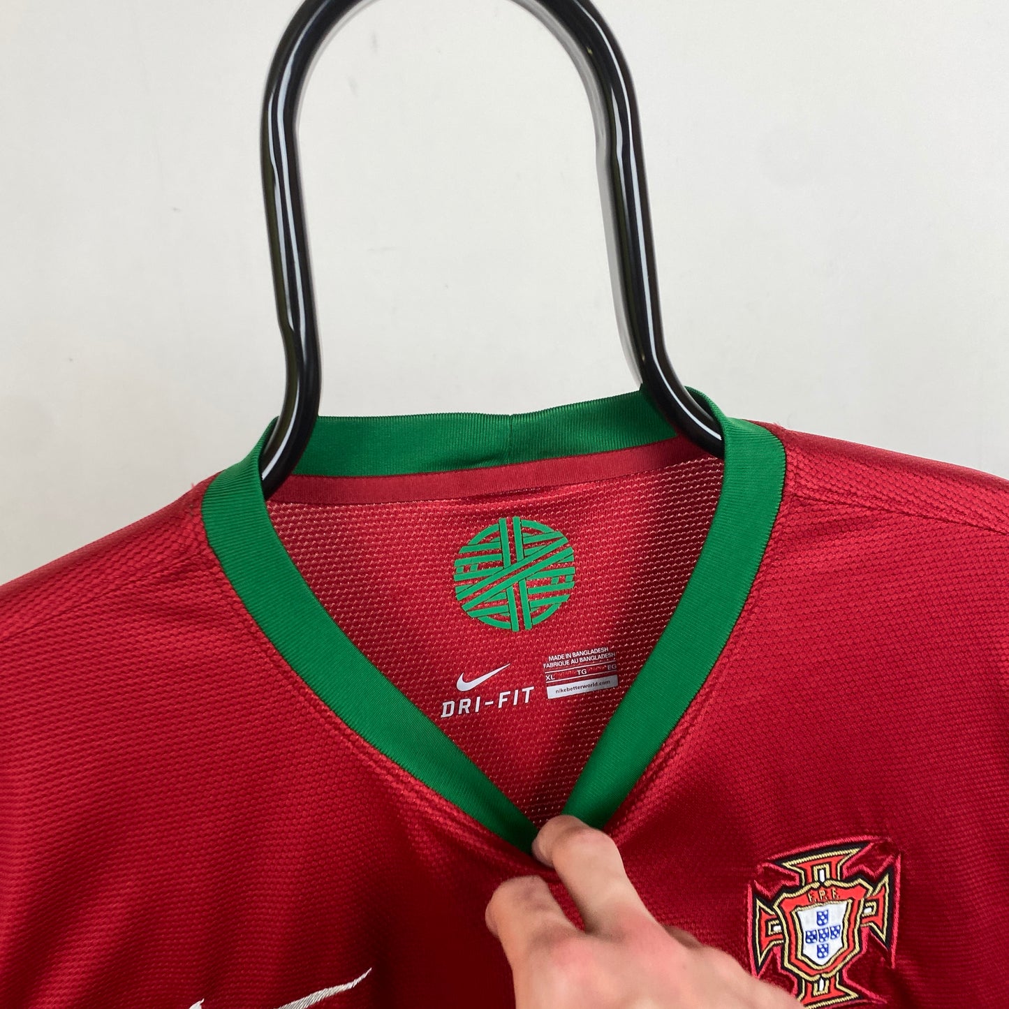 00s Nike Portugal Football Shirt T-Shirt Red XL