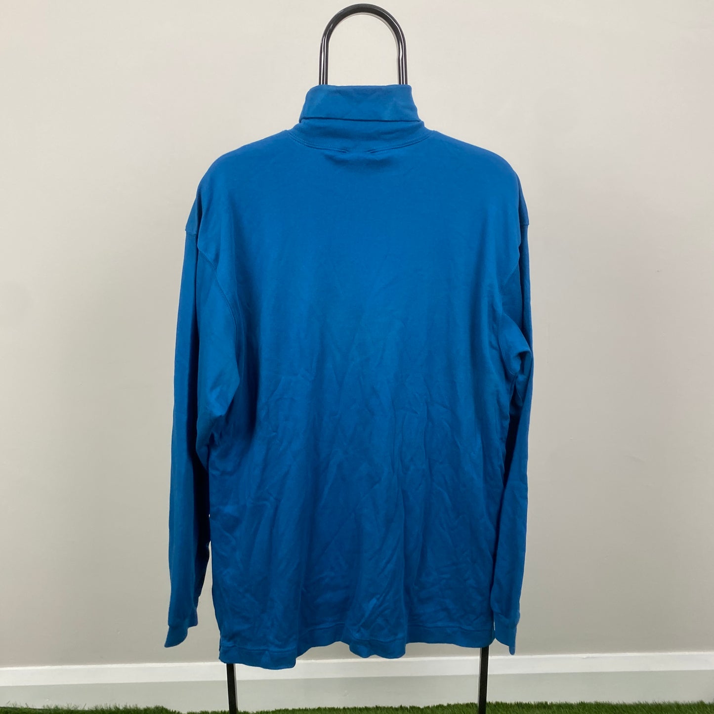 90s Nike Roll Neck Sweatshirt Blue Large