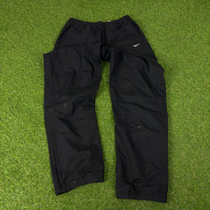 00s Nike Piping Waterproof Windbreaker Tracksuit Set Jacket + Joggers Blue XL