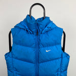 00s Nike Puffer Gilet Jacket Blue Medium