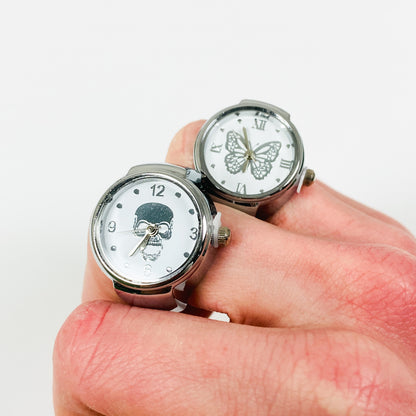 Retro Adjustable Skull Watch Ring