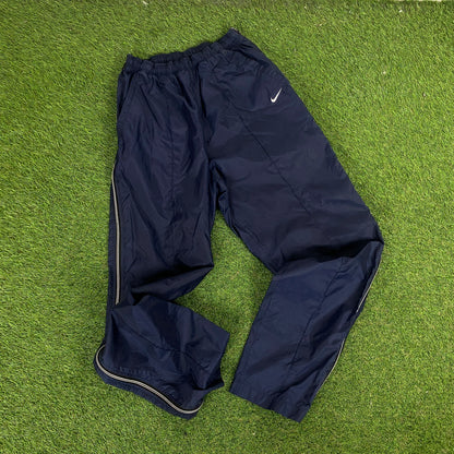 90s Nike Piping Tracksuit Jacket + Joggers Set Blue Large