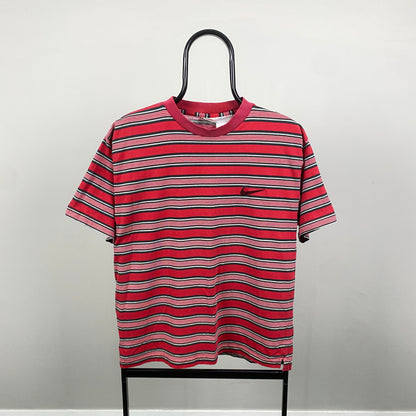 90s Nike Striped T-Shirt Red XL