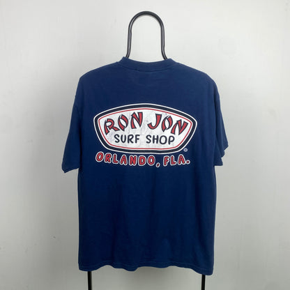 Retro 90s Ron Jons Surf Shop T-Shirt Blue Large