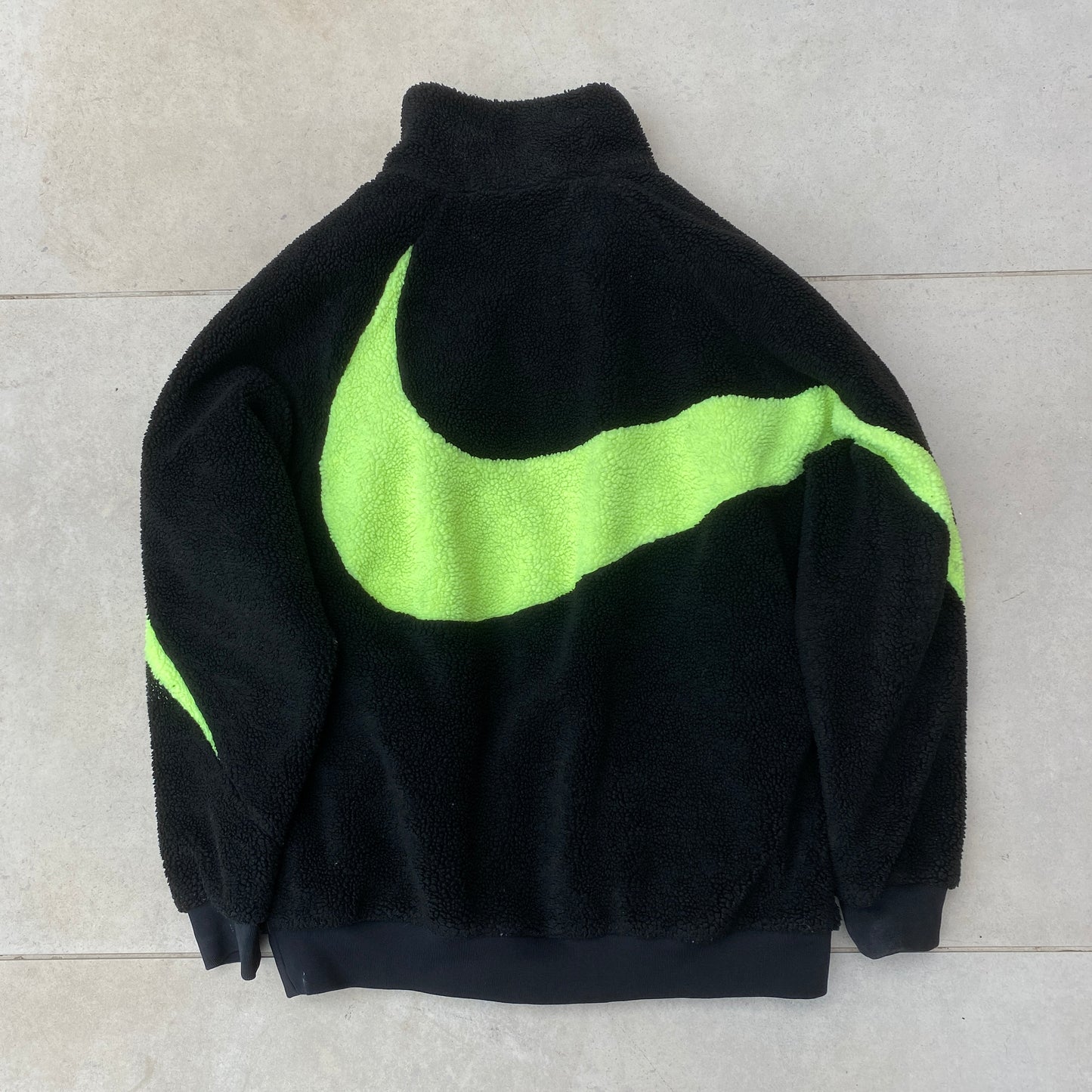 00s Nike Reversible Fleece Coat Jacket Black XL