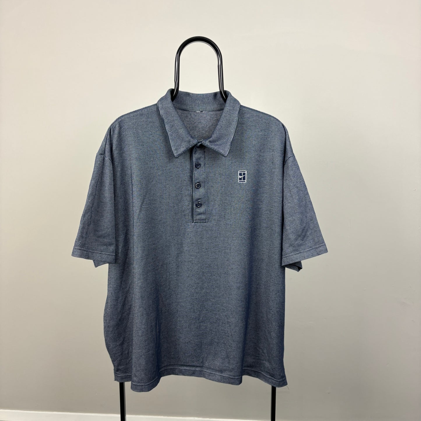 00s Nike Court Polo Shirt T-Shirt Grey XXL