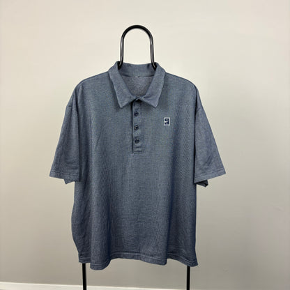 00s Nike Court Polo Shirt T-Shirt Grey XXL