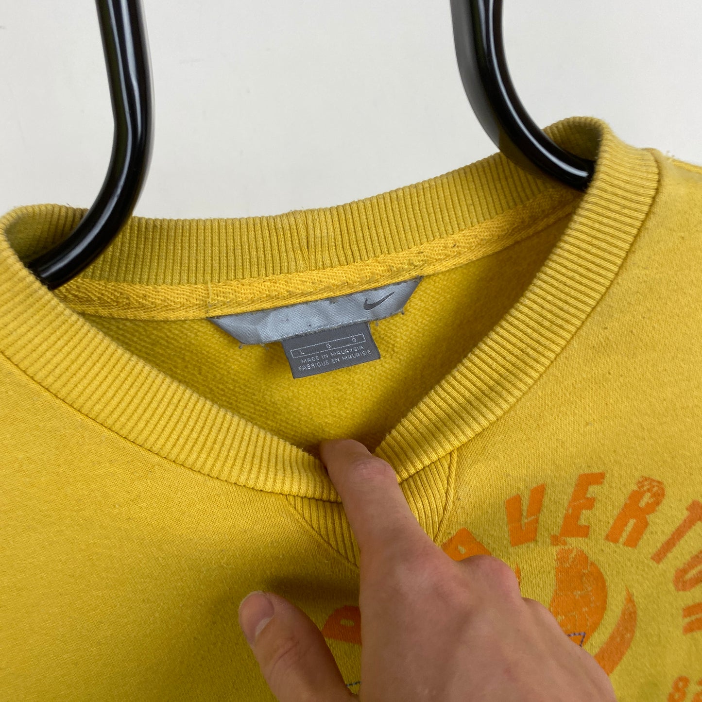 00s Nike Sweatshirt Yellow Large