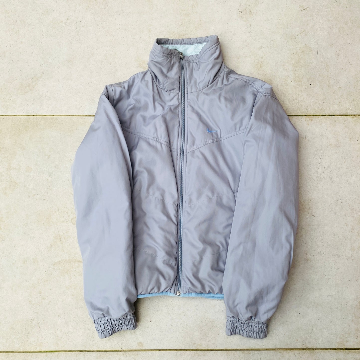 00s Nike Reversible Puffer Jacket Baby Blue Grey Medium