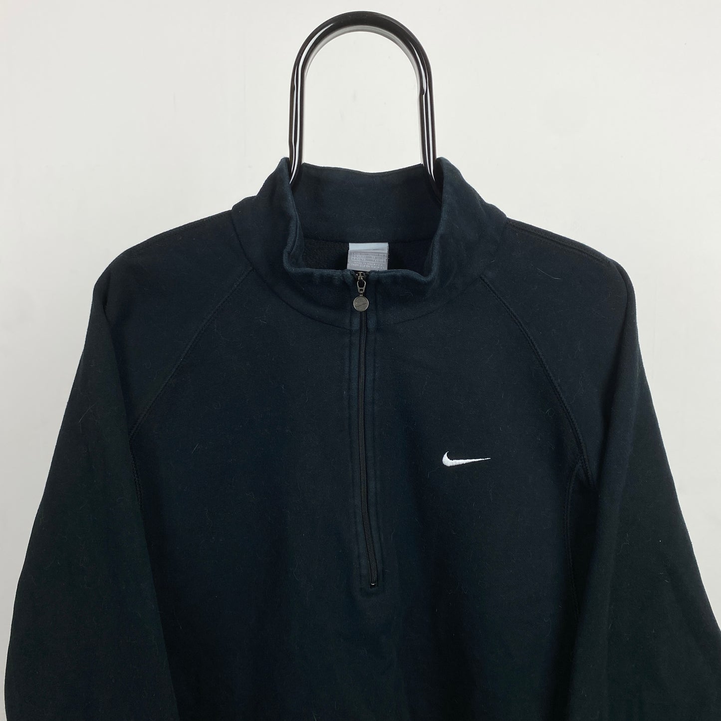 00s Nike 1/4 Zip Sweatshirt Black Womens XL