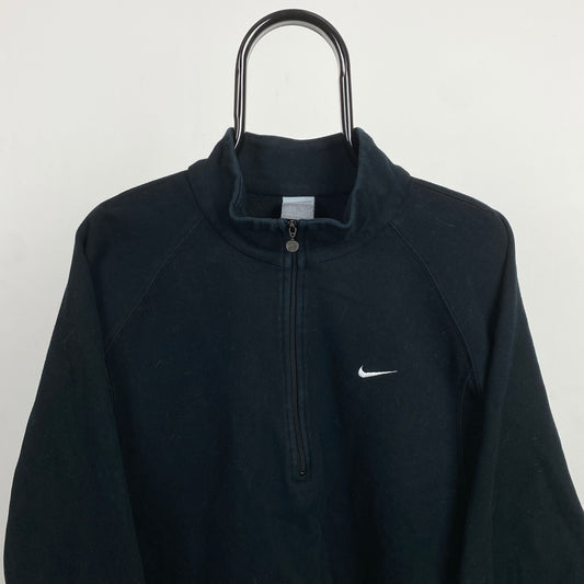 00s Nike 1/4 Zip Sweatshirt Black Womens XL