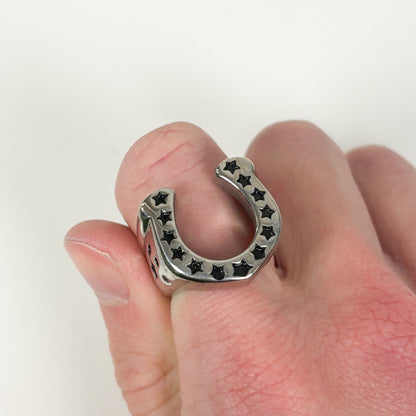Lucky Horseshoe Ring Silver