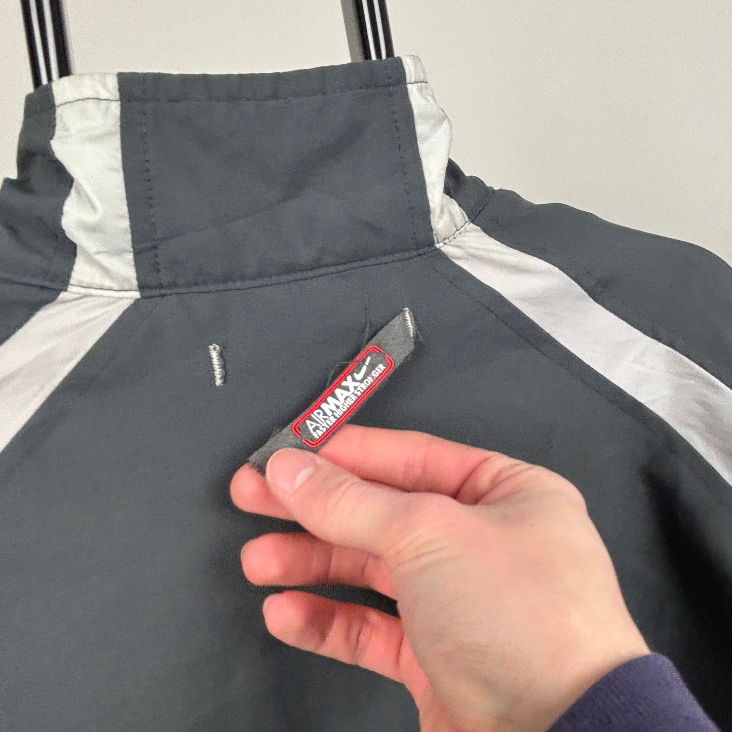 00s Nike Air Max Side Zip Windbreaker Jacket Grey Medium