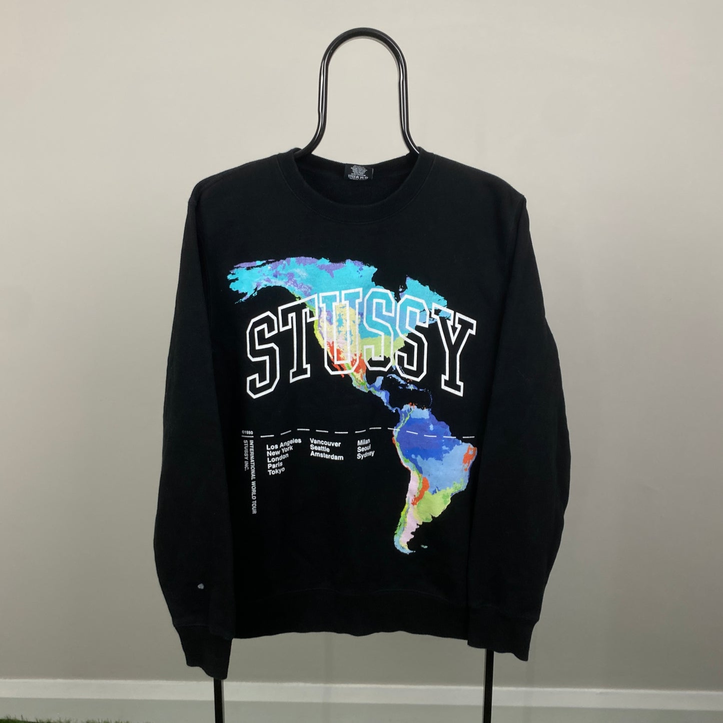 00s Stussy Worldwide Sweatshirt Black Small