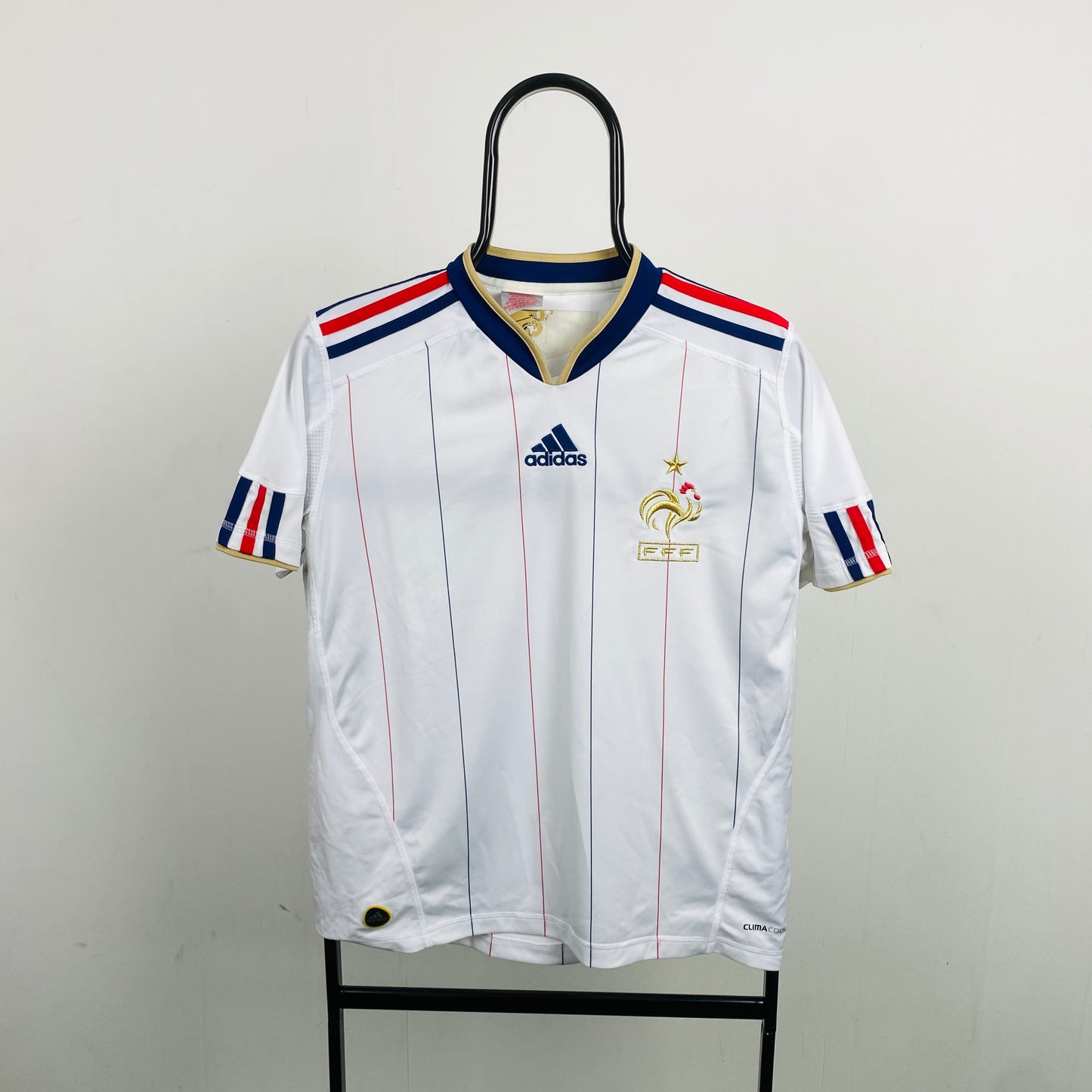 00s Adidas France Football Shirt T-Shirt White Small