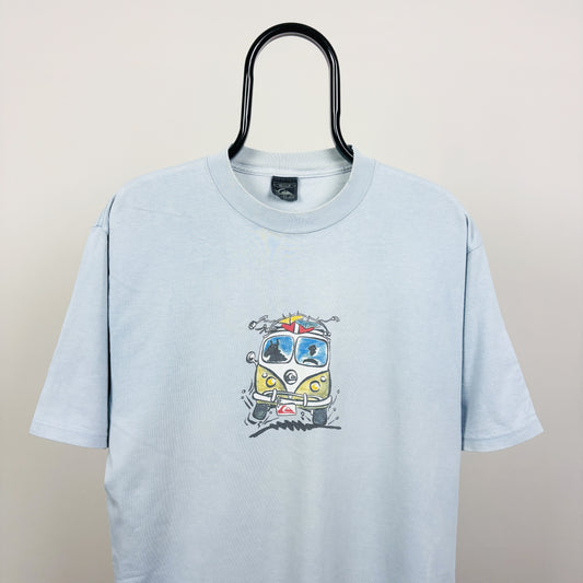90s Quiksilver Surf T-Shirt Blue Medium