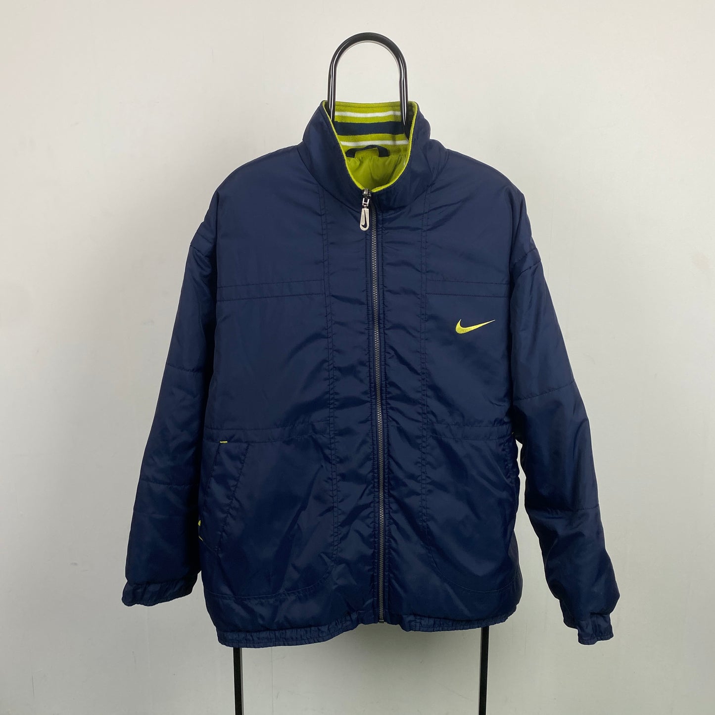 90s Nike Reversible Puffer Jacket Blue Large