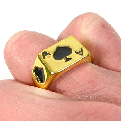 Adjustable Playing Card Ring Gold