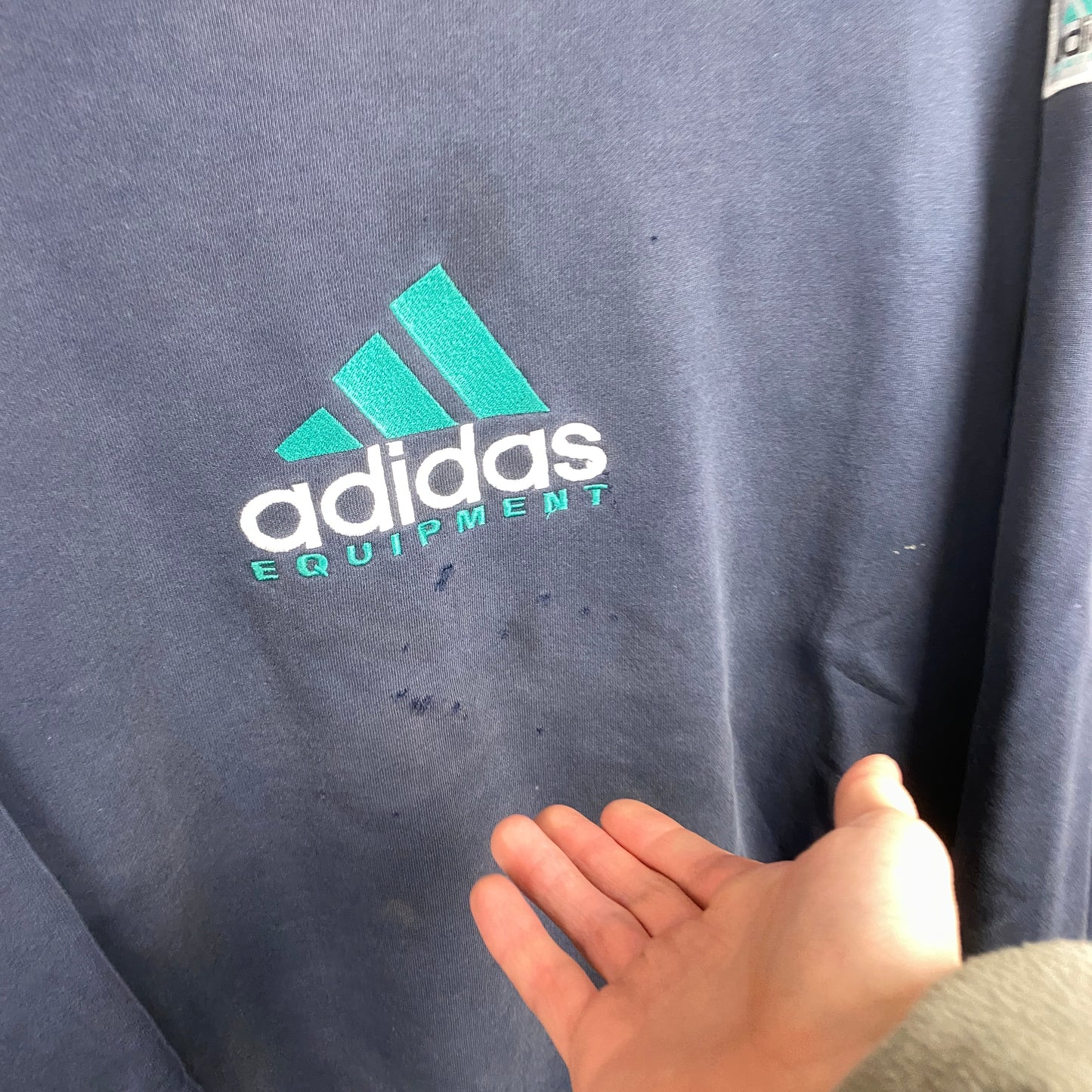 00s Adidas Equipment Sweatshirt Blue Small