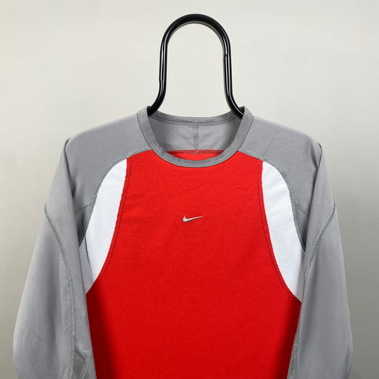 00s Nike Dri-Fit Long Sleeve T-Shirt Red Small