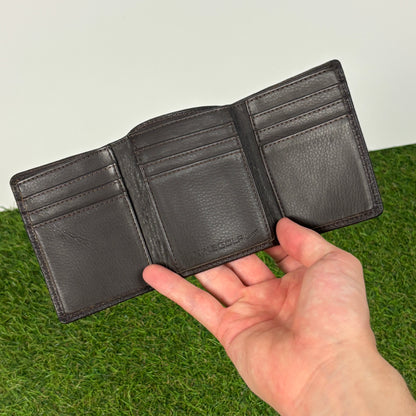 00s Nike Golf Leather Tri-Fold Wallet Card Holder Black