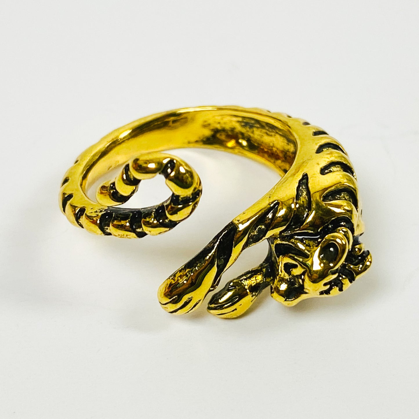 Retro Adjustable Tiger Ring Gold