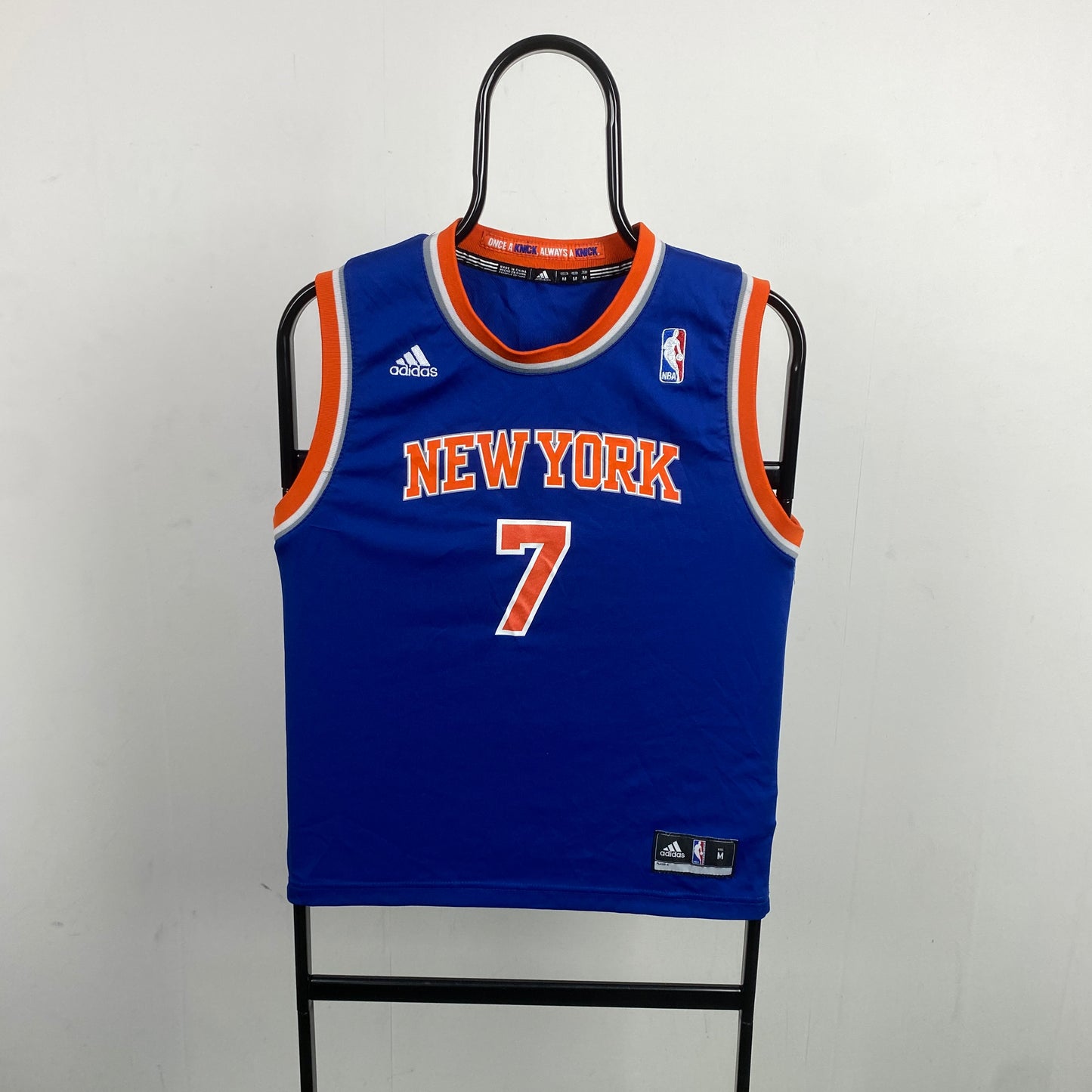 00s Adidas New York Knicks Basketball Jersey T-Shirt Blue XS