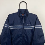 00s Nike Piping Windbreaker Jacket Blue Small