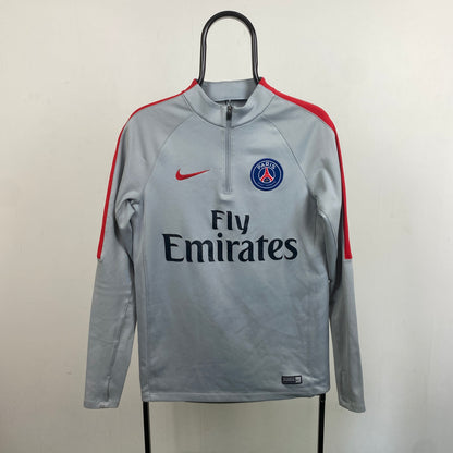 00s Nike PSG 1/4 Zip Sweatshirt Grey Small