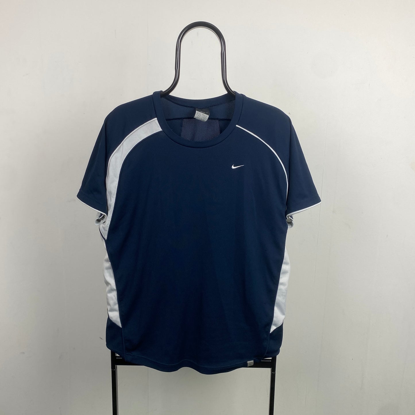 00s Nike Dri-Fit Piping Gym T-Shirt Blue Medium