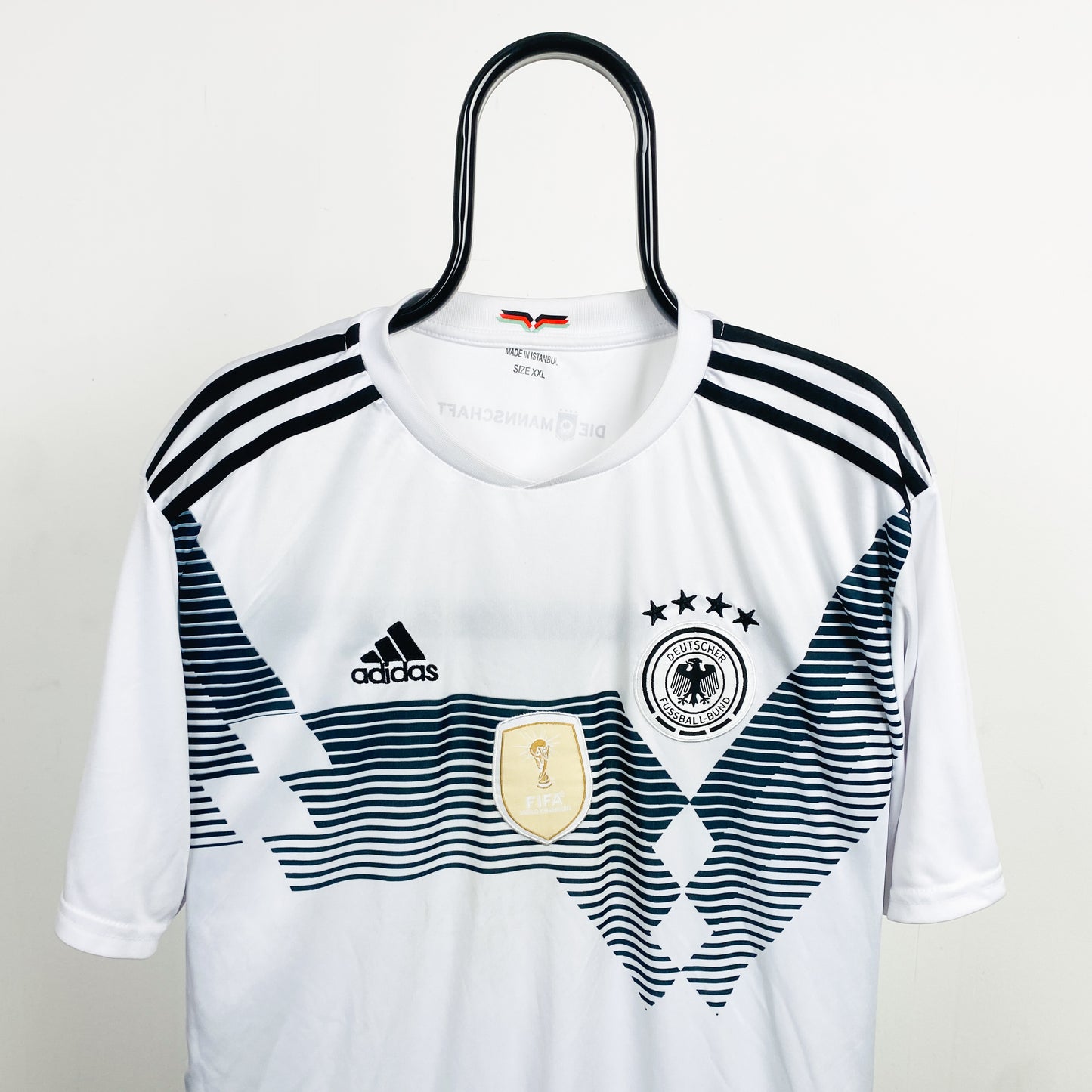 Retro Germany Fan Style Football Shirt T-Shirt White XXL