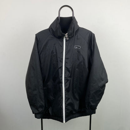 00s Nike Reversible Fleece Coat Jacket Black Small