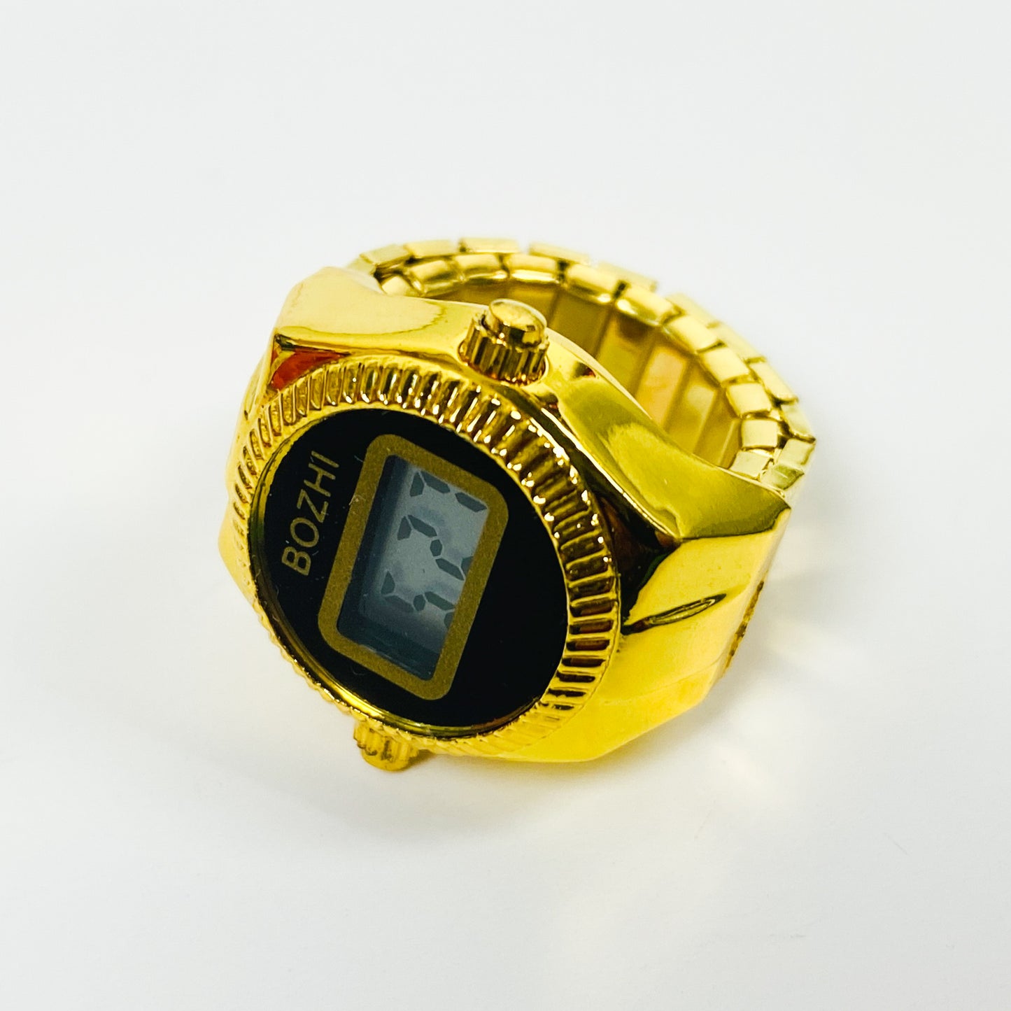 Retro Adjustable Digital Watch Ring Gold