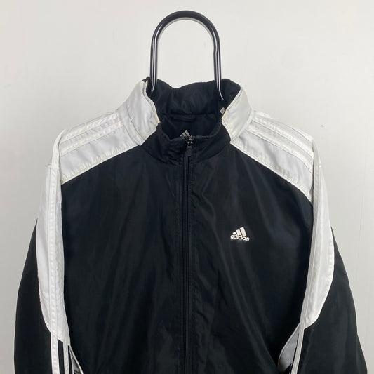 00s Adidas Piping Windbreaker Jacket Black XL