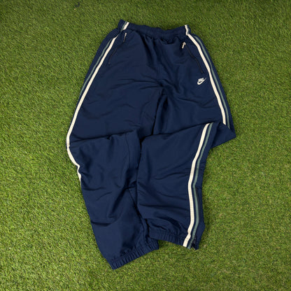 00s Nike Piping Windbreaker Jacket + Joggers Set Brown Small