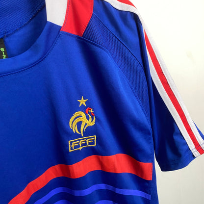 Retro France Henry Football Shirt T-Shirt Blue XL