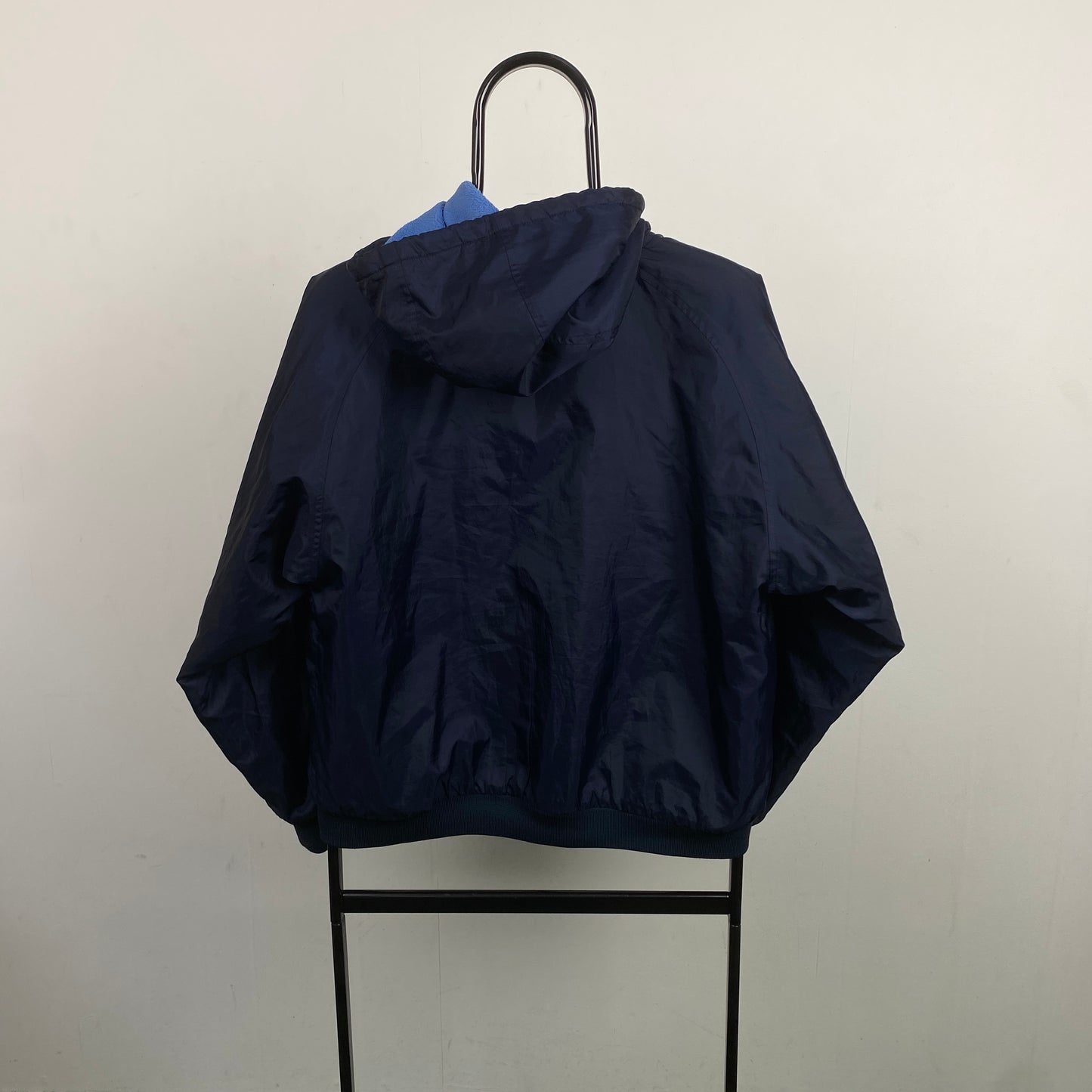 90s Nike Reversible Fleece Coat Jacket Blue Small