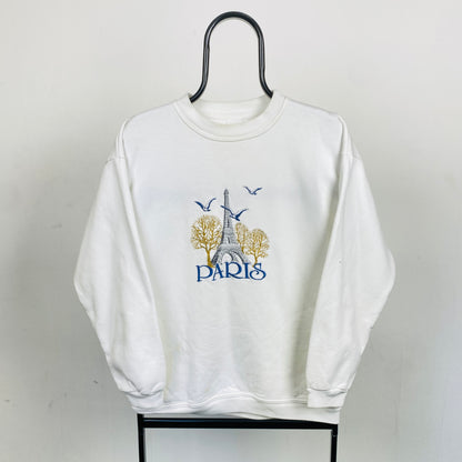 Retro 90s Paris Sweatshirt White Medium