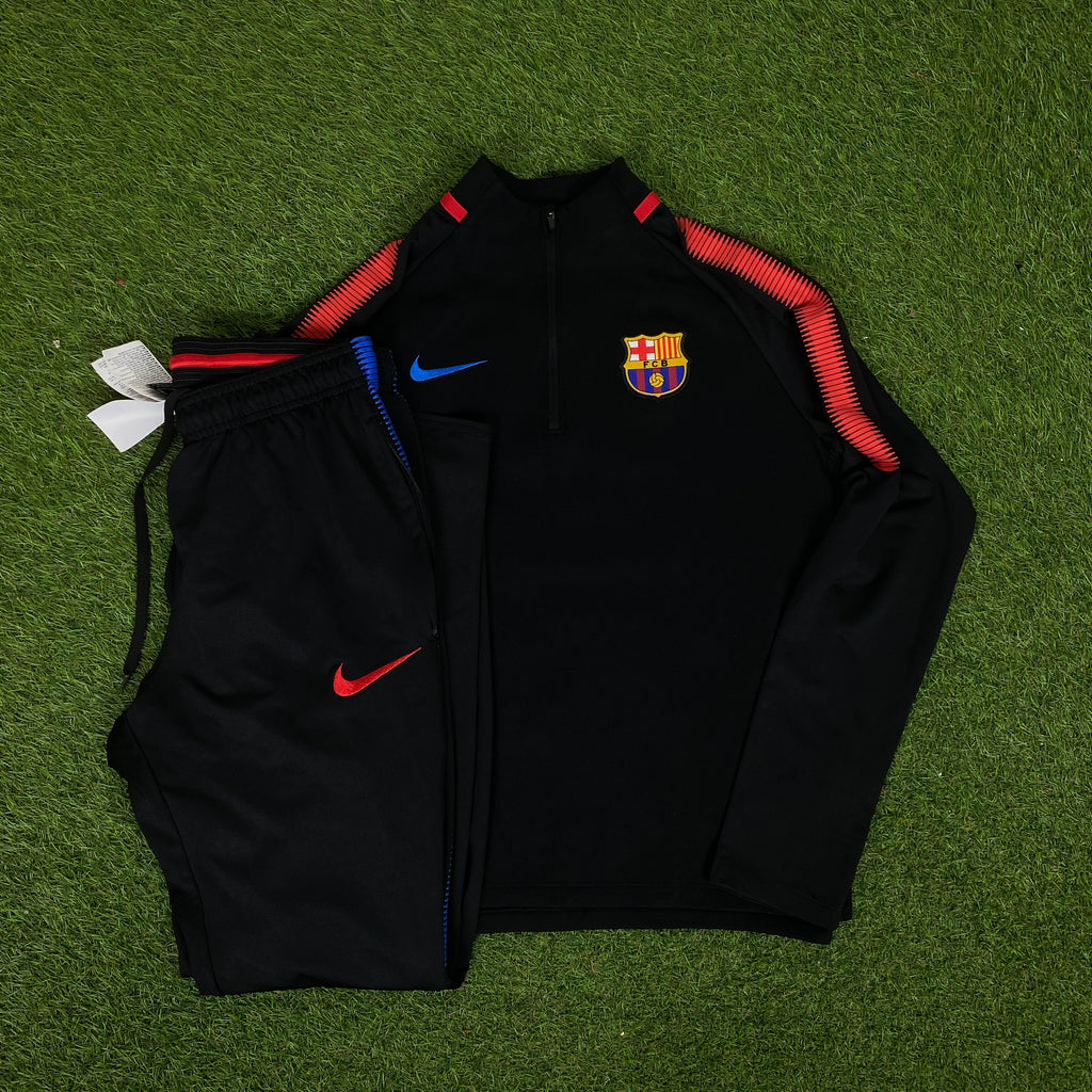 00s Nike Barcelona Tracksuit Jacket + Joggers Set Black XS