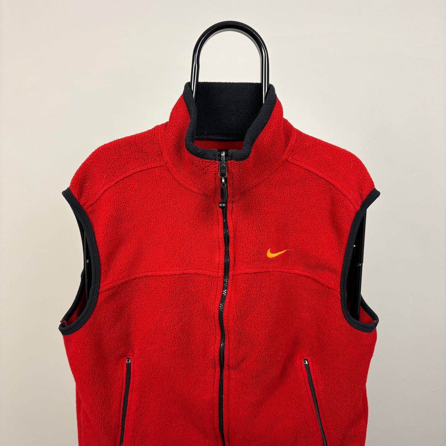 90s Nike ACG Fleece Body Warmer Sweatshirt Red Medium