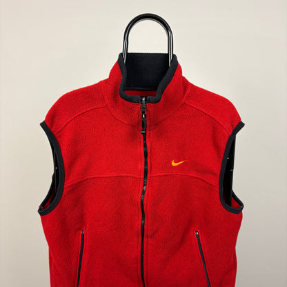 90s Nike ACG Fleece Body Warmer Sweatshirt Red Medium
