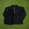 00s Nike Clima-Fit Tracksuit Jacket + Joggers Set Black Large